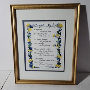 Charming 15x12 'My Daughter, My Angel' Floral Poem Frame